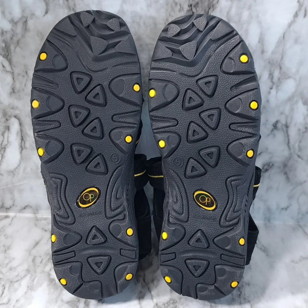 OP Ocean Pacific Boys Hiking Sandals Slip-On Size‎ 5 Black & Yellow